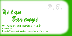 milan barenyi business card